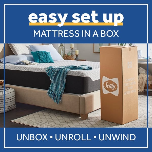 Sealy 14" Hybrid MattressinaBox with Cool & Clean Cover Bed Bath